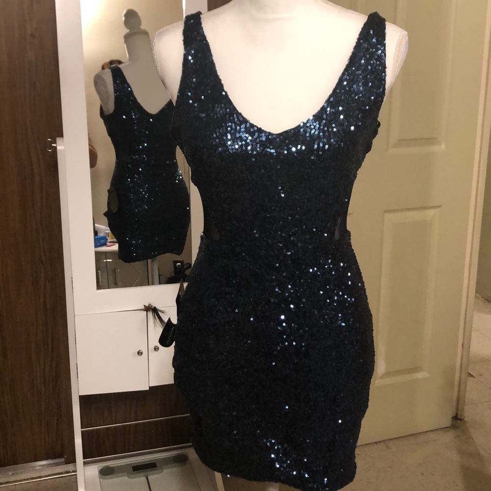 Navy hot sparkle dress